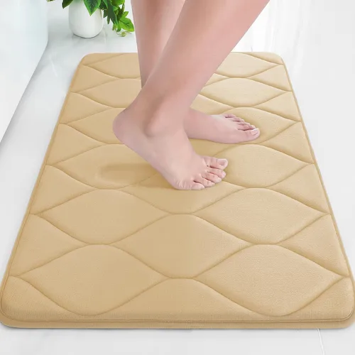 Colorxy - Alfombra de baño de espuma viscoelástica, ultrasuave y antideslizante, absorbe el agua, lavable a máquina, tapete para suelos de ducha y