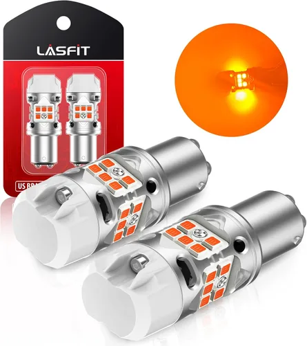 Miniatura 17 de LASFIT Bombilla LED T3 1156, señal de giro ámbar, resistencia incorporada 7506 CANBUS Ready sin errores, nuevo 500% brillante intermitente 4000LM