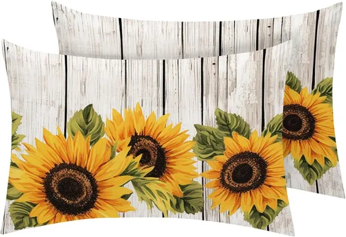 Miniatura 9 de Juego de 2 fundas de almohada florales de tamaño estándar, fundas de almohada de microfibra suave y transpirable con cierre de sobre, fundas