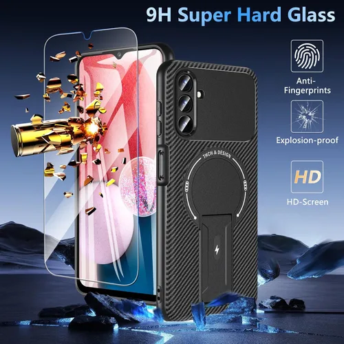 Miniatura 2 de Funda OWKEY Samsung Galaxy A13 5G, Funda Magnética para Teléfono con Soporte y Protector de Pantalla, Funda Protectora Antihuellas y a Prueba de A13
