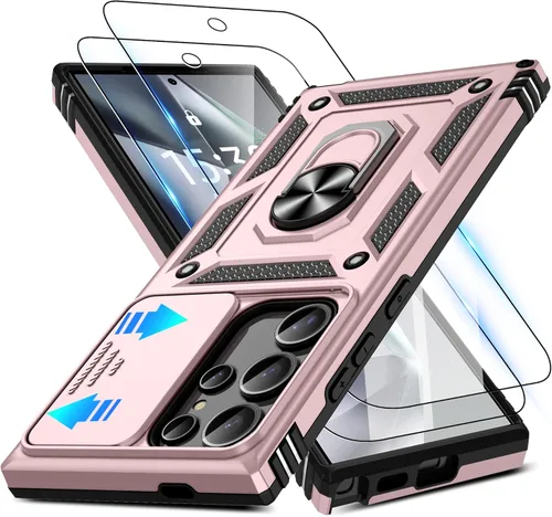 Miniatura 27 de ATUMP Funda para OnePlus Nord N200 5G con protector de pantalla HD con cubierta para cámara deslizante, soporte de anillo de rotación de 360°