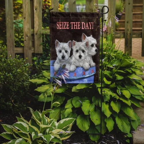 Miniatura 255 de Caroline's Treasures PPP3090GF - Bandera decorativa para jardín de bulldog inglés y otoño, para exteriores, patio, flores, tamaño de jardín