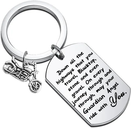 Miniatura 18 de FUSTMW Llavero de motociclista, regalo de motocicleta, llavero seguro para que tu ángel guardián viaje contigo, nuevo regalo para motociclista