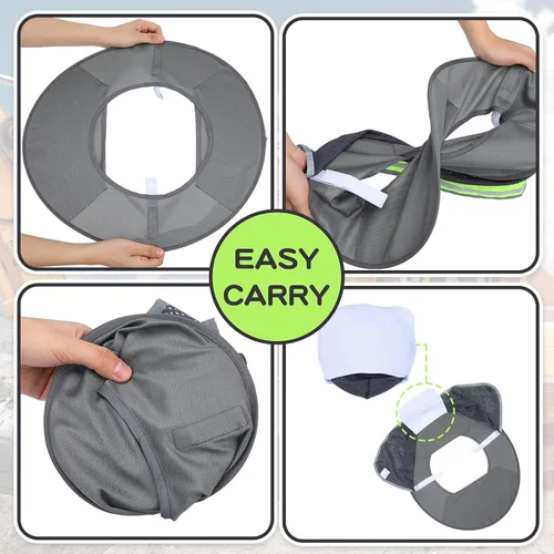 Miniatura 3 de SATINIOR 2 unidades de casco de protección solar para el cuello, alta visibilidad, malla de ala completa, protección solar y polaina para el cuello