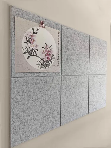 Miniatura 20 de Tabla de corcho alternativa de 24 x 36 pulgadas, paquete de 6 azulejos de pared de fieltro con pestañas adhesivas extraíbles seguras, tableros