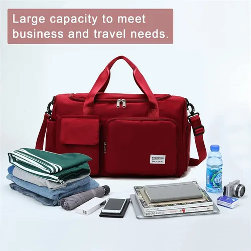 Miniatura 130 de Pequeña bolsa de gimnasio para mujer, bolsa de viaje con compartimento para zapatos