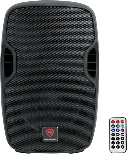 Rockville BPA10 - Altavoz PA DJ Amplificado de 10 pulgadas y 400 W Pico con Bluetooth, reproductor USB/SD, radio FM, entradas XLR/RCA/1/4"/Aux,