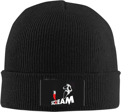 Miniatura 2 de WushXiao Gorro de punto unisex con tema de grito de película de terror, gorro de esquí cálido para invierno, gorro de esquí para deportes, gorro