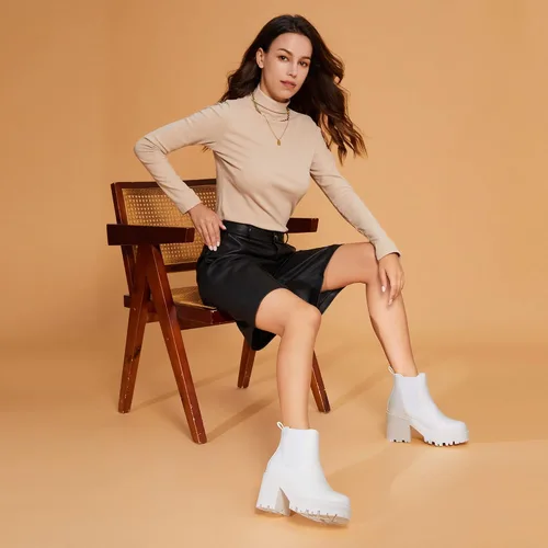 Miniatura 2 de firelli Botas Chelsea de moda para mujer, botas de plataforma clásicas