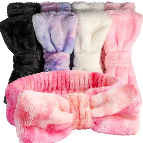 Miniatura 11 de Teenitor 5 diademas de maquillaje con lazo extraíble, diadema de spa para lavar la cara para adolescentes y mujeres, cesta de regalo