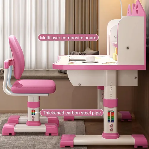Miniatura 4 de Juegos de mesa y sillas para niños, mesa y sillas de altura ajustable de 3 a 16 años, mesa y sillas de escuela primaria y secundaria, escritorios