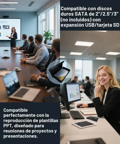 Miniatura 6 de Reproductor de Medios 4K Ultra HD y Caja de HDD 2 en 1 - Reproduce Videos H.265/HEVC H.264/AVC MP4 MKV MP3 Música JPG Fotos, HDMI 4K 60fps, Negro