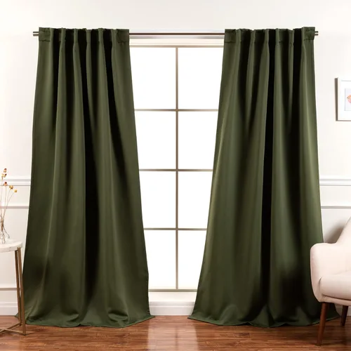 Miniatura 58 de Best Home Fashion Paneles de Cortinas Opacas Premium - Tratamiento de Ventana con Aislamiento Térmico Sólido Cortinas Opacas para Dormitorio
