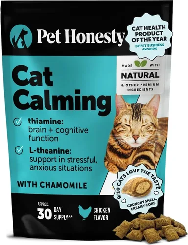 Masticables calmantes para gatos - Alivio de la ansiedad en gatos + Ayuda a reducir el estrés - Apoyo del comportamiento y promueve la relajación