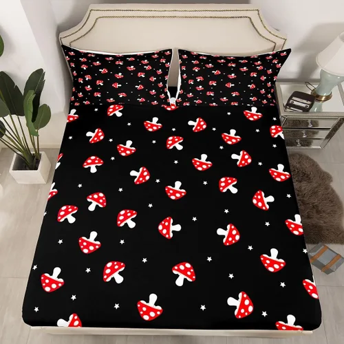 Miniatura 43 de Feelyou - Juego de sábanas con diseño de árbol de la vida, sábana bajera ajustable con ramas de temática natural, juego de ropa de cama, flores
