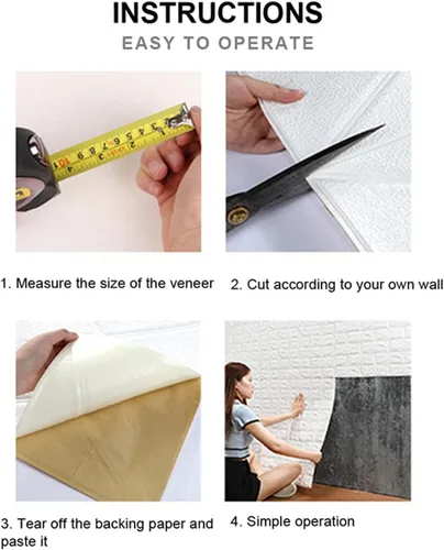 Miniatura 7 de Pegatinas de pared de ladrillo de espuma XPE con textura 3D de 13.78 x 30.31 pulgadas, papel tapiz de ladrillo sintético, paneles de pared Estilo 1
