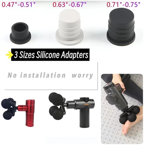 Miniatura 3 de Cabezal masajeador con 4 bolas redondas, pistola de masaje, cabezales suaves, repuesto de 4 bolas de cabezal de masaje con adaptadores de silicona
