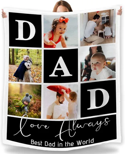 Miniatura 24 de Artsadd Manta personalizada con fotos, nombre, fotos personalizadas, regalos personalizados para adultos, mamá, papá, hija, bebé, mejor amigo