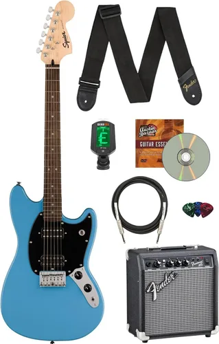Miniatura 24 de Fender Squier Sonic Telecaster - Paquete California Blue con afinador, correa, púas y DVD de guitarra Austin Bazaar Azul (California Blue)