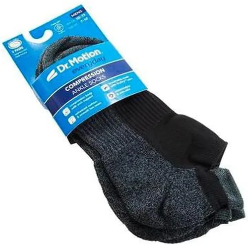 Miniatura 2 de Dr. Motion Calcetines tobilleros de compresión transpirables acolchados de corte bajo para hombre con soporte de arco, 4 pares
