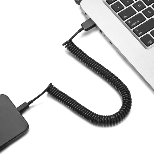 Miniatura 6 de Cable de expansión USB 2.0 en espiral de 10 a 105 pulgadas, tipo A macho a mini B, cable USB largo en espiral estándar, flexible, largo