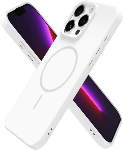 Miniatura 109 de oakxco Funda de silicona Mag Safe para iPhone 17 Pro Max, funda magnética delgada y fina compatible con carga inalámbrica MagSafe, bonita funda Negro