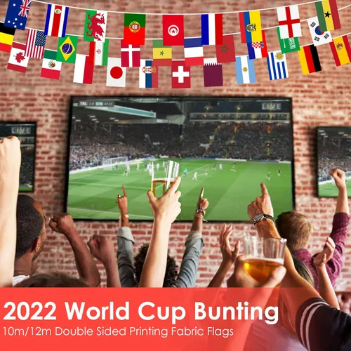 Miniatura 4 de AhfuLife Bandera mundial de 32 países para decoración de fiestas, banderas internacionales de poliéster de doble cara para la Copa del Mundo