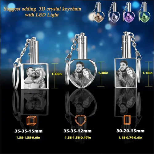 Miniatura 6 de Foto de cristal 3D, regalo conmemorativo personalizado para el día del padre para papá, esposo, abuelo, aniversario personalizado, recuerdo