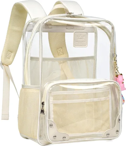 Caoroky knight Mochila transparente resistente y transparente para laptop, 15.6 pulgadas, TPU transparente, mochila de viaje, mochila universitaria