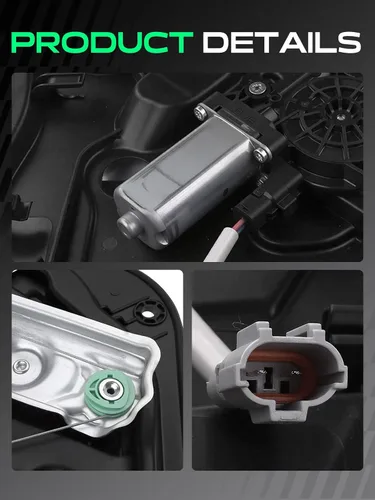 Miniatura 7 de YHTAUTO Elevalunas eléctrico delantero del lado del conductor con conjunto de motor de 2 pines y panel de puerta interior para Hyundai Elantra
