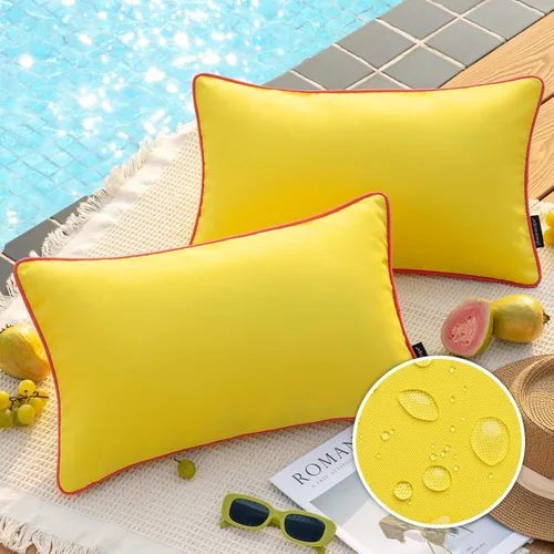 Miniatura 31 de Phantoscope - Juego de 2 fundas de almohada y cojín cuadradas decorativas, impermeables, para intemperie, sofás, carpas, 18 x 18 pulgadas