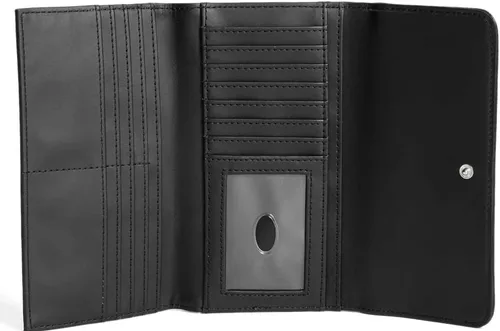 Miniatura 3 de GUESS Bolso de embrague con solapa en relieve con logotipo, Negro