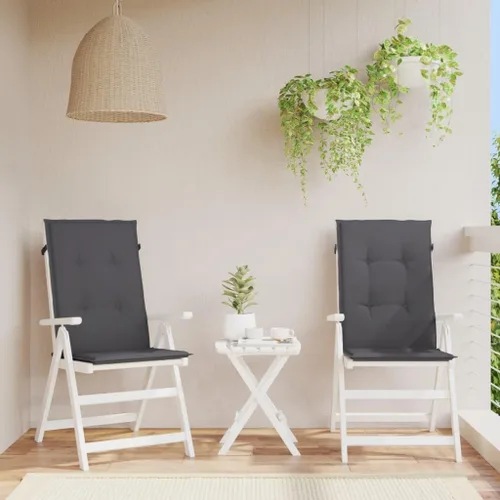 Miniatura 2 de Cojines para silla de jardín con respaldo alto, 2 piezas, color antracita, 47.2 x 19.7 x 1.2 pulgadas, cojines de tela para sillas de comedor