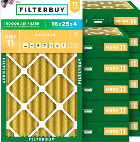 Miniatura 23 de Filterbuy Filtro de aire MERV 11 de 14 x 24 x 1 superior, defensa de mascotas y alergias (paquete de 12), filtros electrostáticos plisados