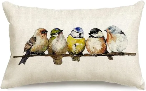 Miniatura 25 de RABUSOFA Fundas de Almohada Navideñas 18x18 Pulgadas Pájaros Decoraciones Navideñas Invierno Fundas de Cojín Decorativo Navidad Pájaros Decoración