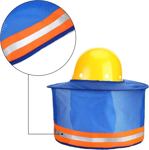 Miniatura 3 de SATINIOR 2 parasoles para sombrero duro, visera de malla de ala completa de alta visibilidad, protección para el cuello, tira reflectante, bandana