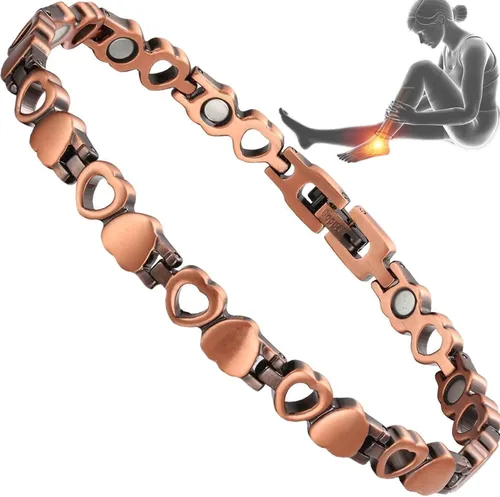 Miniatura 8 de Tobillera de cobre para mujer, 99.99% de cobre puro con imanes