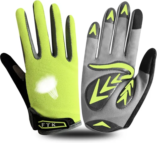 FINGER TEN Guantes de ciclismo para niños y niñas y jóvenes, par de dedos completos, ciclismo de motocross, pantalla táctil, bicicleta de montaña y