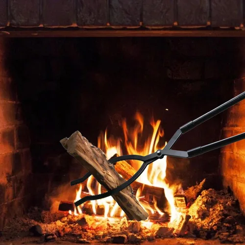 Miniatura 7 de Pinzas para Leña de Servicio Pesado – Pinzas Grandes para Chimenea de 42" Agarrador de Troncos con Forma de Tijera Serrada, Pinzas Portátiles