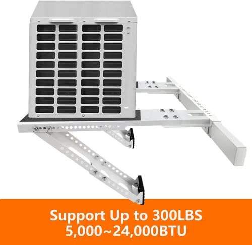 Miniatura 4 de Soporte de CA para ventana sin taladro, soporte de brazo único para ventanas pequeñas, soporta hasta 165 libras, instalación interior ajustable