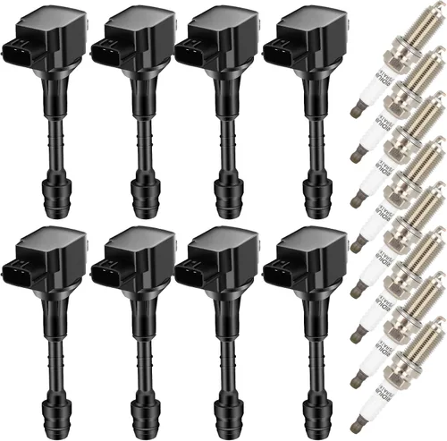 Miniatura 9 de SCITOO 8 bobinas de encendido con 8 bujías de iridio para Nissan 2004 2005 2006 QX56 Titan 2005 2006 Armada 5.6L UF-510 C1483 224487S015