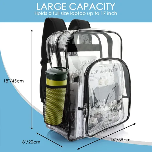 Miniatura 8 de Mochila transparente de PVC grande resistente Mochila transparente, Gris, Transparente