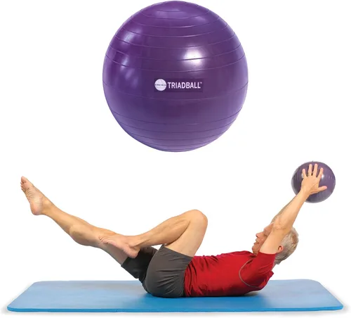 OPTP Triadball – Bola de pilates de 9½ pulgadas de diámetro, entrenamiento de firmeza ajustable y pelota de yoga, para ejercicios de estabilidad y