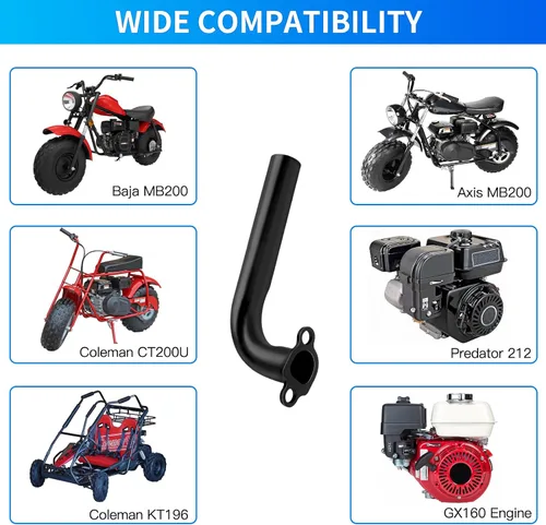 Miniatura 3 de YOXUFA Reemplazo del cabezal de tubo de escape de 212cc para Predator 212cc 196cc 224cc 6.5hp Coleman CT200U CT200U-EX BT200X KT196 Baja Warrior