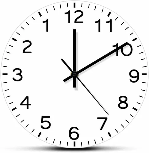 The Geeky Days Reloj de correr hacia atrás de 12 pulgadas, números de Arabia, funciona con pilas, cuarzo silencioso, antiagujas del reloj, inversa,