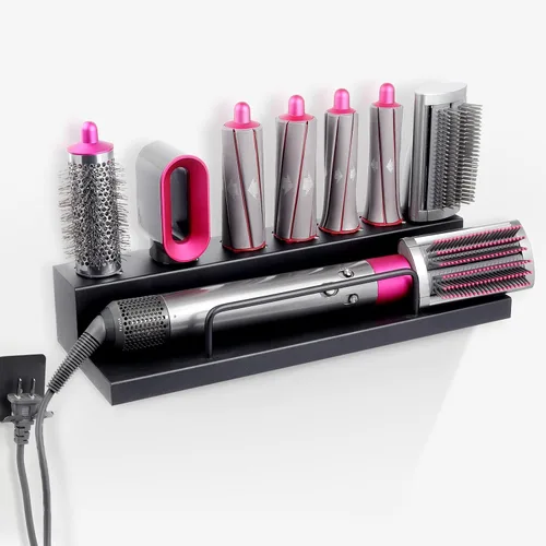 Soporte de almacenamiento para Dyson Airwrap Rizador Accesorios de montaje en pared Soporte de estante con adhesivo para el hogar Organizador de