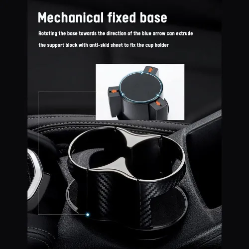 Miniatura 4 de Adaptador expansor para portavasos de auto todo uso 2 en 1, organizador multifuncional con rotación ajustable de 360 grados, para barco/autocaravana