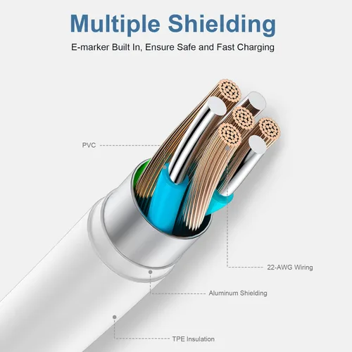 Miniatura 2 de Cable de carga USB C a USB C para Apple, 3 pies 60 W, paquete de 3 unidades, USBC/tipo C a tipo C, cable de carga rápida compatible con iPhone 17/17
