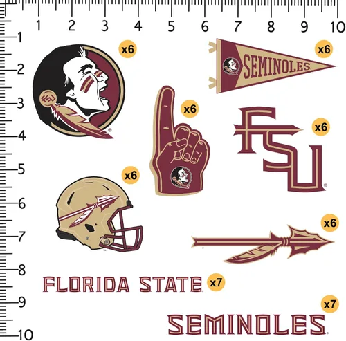 Miniatura 2 de Florida State University - Paquete variado de 50 calcomanías de vinilo grandes de lujo para laptop, botella de agua, álbumes de recortes, tableta