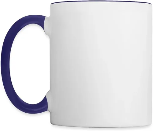 Miniatura 5 de Spreadshirt Thelwell Equestrian Hanging by Stirrup Fun Fail - Taza de dos tonos, talla única, blanco/azul cobalto Blanco/Negro/Azul cobalto